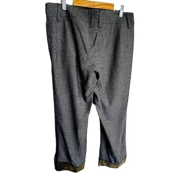 Dolce & Gabbana Women Capri Pants in Houndstooth W Calfskin Details Sz 42 US 10 - Picture 4 of 16